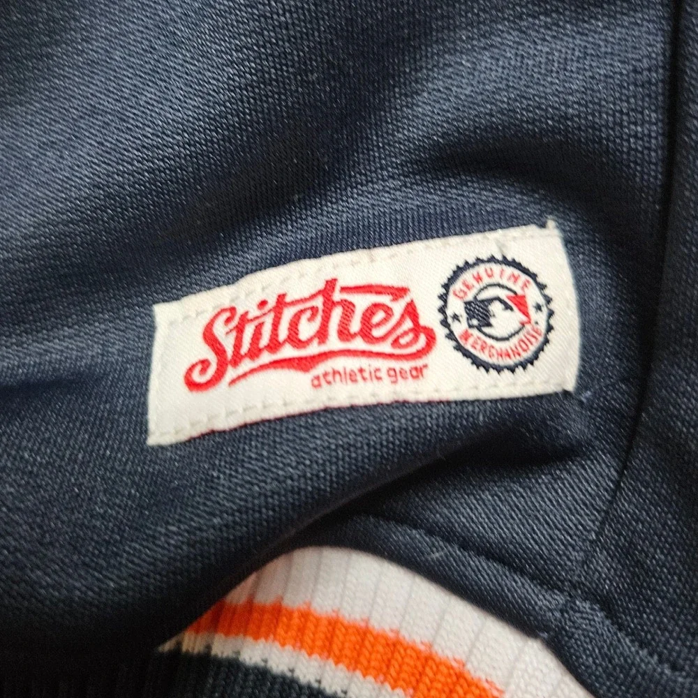 VTG Y2K Stitches Detroit Tigers Full‑Zip Track Jacket Men's XL Navy Orange MLB